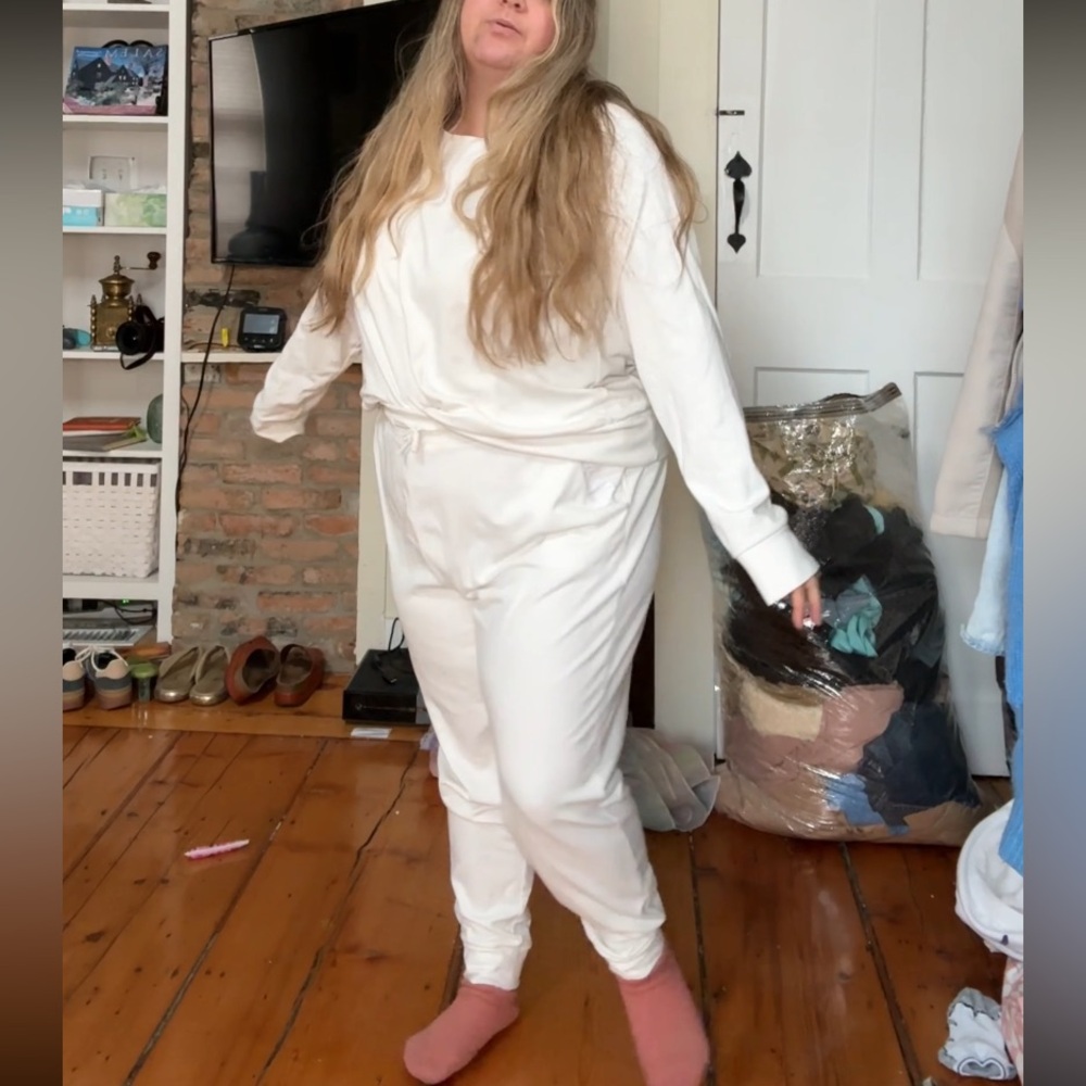 SUPER COZY TWO PIECE LOUNGE SET CREAM